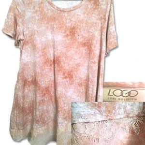 LOGO by Lori Goldstein Print Tie Dye Knit Top